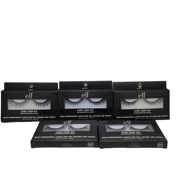 5 Pack ELF Cosmetics Winged & Polished Luxe Lash Kit - Picture 1 of 4